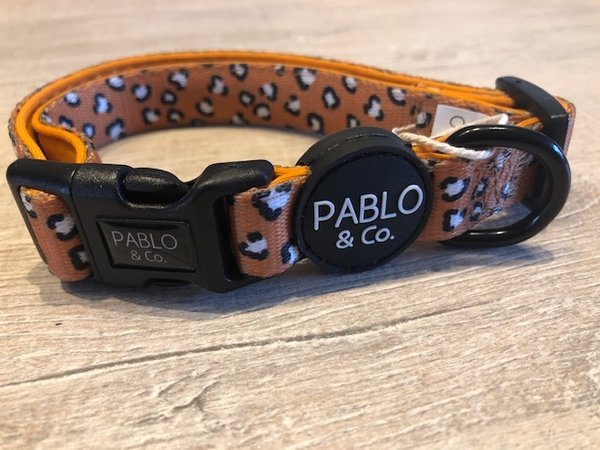 Halsband Pablo en Co Leopard Oranje, M