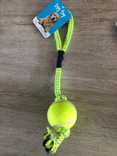 Tennisbal met touw