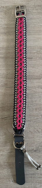 paracord halsband: Roze-Grijs 46-49 cm