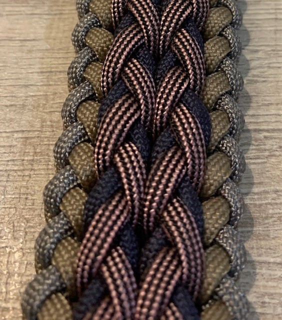 paracord halsband: Roze-Bruin 42-45 cm