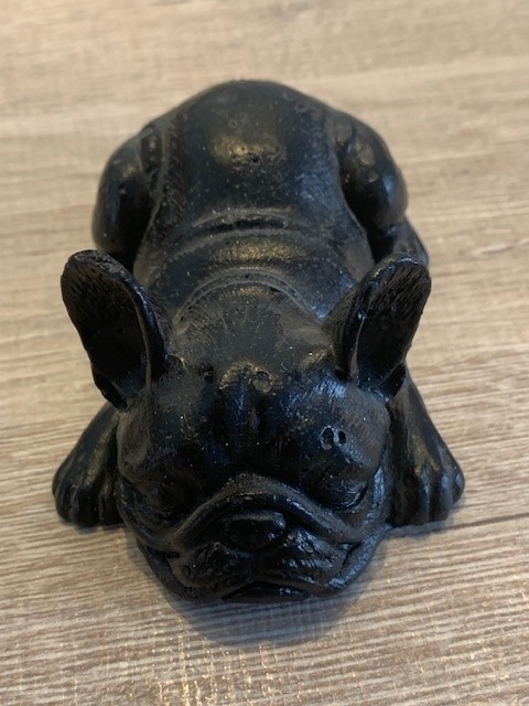 Betonnen beeld: Franse Bulldog; 15x 10x 6 cm: zwart