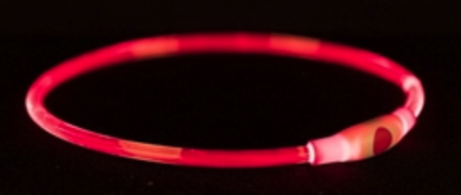 Trixie lichthalsband USB, TPU, rood, 40 of 65 cm nekomvang (verstelbaar)